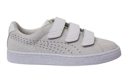 Puma Basket Strap ExoticSkin White Hook And Look Womens Trainers 362707 02 Leather - Size UK 3.5