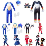 Sonic The Hedgehog Cosplay Halloween-kläder för barn Pojkar Flickor - Perfet Klänning+huva 5-6 år = EU 110-116