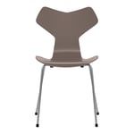 Fritz Hansen - Grand Prix 3130 Deep Clay Lackad/Silver Grey - Spisestoler - Arne Jacobsen - Beige,Grå - Metall/Tre