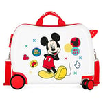 Disney Mickey Enjoy the Day Valise Enfant Blanc 50x38x20 cms Rigide ABS Serrure à combinaison 34L 2,1Kgs 4 roues Bagage à main