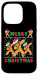 Coque pour iPhone 14 Pro Joyeux Noël Dabbing Gingerbread Men with Xmas Hats