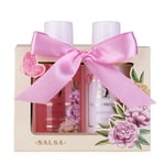 Accentra-Set de douche femmes Set cadeau SWEET PEONY dans une belle boîte cadeau-Set de soins 2 pièces avec gel douche et lotion-cadeau bien-être idéal pour la Saint-Valentin,Fête des mères &Noël