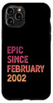 Coque pour iPhone 11 Pro 23e anniversaire homme femme épique depuis février 2002