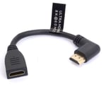 Câble D'Extension Hdmi 8 K, Court Hdmi 2.1 Mâle Vers Femelle, Angle De 90 Degrés, Haute Vitesse 48 Gbit/S - Adaptateur D'Extension Compatible 8K @ 60 Hz, 4K @ 120 Hz (Gauche)