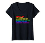 Womens science is real stop racism all love is true love LGBTq V-Neck T-Shirt