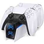 Chargeur Manette PS5, Chargeur PS5 avec Adaptateur Compatible avec Manettes DualSense Playstation 5, Station de Charge PS5