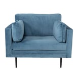 Venture Home Fåtölj Boom Sammet - Single Chair Velvet Blue+Black Legs for Sofa GR19270