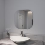 EMKE Miroir de Salle de Bain carré, miroirs muraux pour Coiffeuse, miroirs muraux sans Cadre, miroirs décoratifs à Suspendre pour Salle de Bain, salon, entrée, couloir, 50 x 50 mm