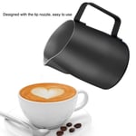 (Black)Stainless Steel Durable Milk Frother Cup Coffee For Kitchen Hotel HG