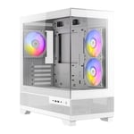 Antec CX500M RGB, White, Mini Tower Chassis w/ Tempered Glass, 3x 120mm RGB Fans