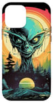 Coque pour iPhone 12 mini Tête d'extraterrestre verte mignonne visage OVNI || Alien