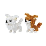 Bandai - Nanoblock - Figurines Chiens - Chihuahuas - 2 Mini-Figurines en Briques 180 pcs - Jeu de construction Montage Maquette animaux - Kit Construction Jouet Enfant 12 ans et + Ado Adultes - NBC259