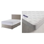 Silentnight Non Storage Divan | Slate Grey | Single with Pocket Essentials 1000 Memory Mattress | Medium | Single