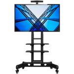 Mobile Portable TV Stand, Floor TV Cart with 3-Tier Tray for Plasma/ LCD/ LED