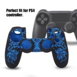 HURRISE étui souple pour manette ps4 Housse en silicone souple Skin Grip Shell Cover pour Sony Playstation 4 PS4 Controller Blue