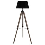 Atmosphera Créateur D'intérieur - Lampadaire Trépied Bois 'Runo' 145cm Noir