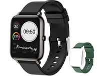 feifuns Smart Watch,1.4" LCD Full Touch Screen Fitness Tracker with Heart Rate/Blood Pressure/Blood Oxygen Monitor,Pedometer,Sleep Tracker,Waterproof Activity Tracker for Men/Women/Gift (Black)