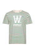 Ace Big Logo & Badge T-Shirt Green Double A By Wood Wood