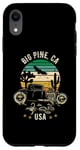 Coque pour iPhone XR Big Pine California USA Hotrod Design rétro coucher de soleil dans le désert