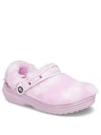 Crocs Classic Lined Cozy Fuzzy Clog - Pink White
