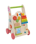 EverEarth Chariot de Marche Bois - Apprentissage de la Marche en Toute Sécurité - Jouet Éducatif Multi-Activités Hauteur 51 cm - Matériaux Durables et Peinture Ecologique - Trotteur Bois Bébé EE30949