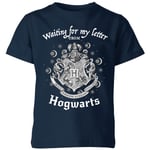 T-Shirt Enfant J'attends Ma Lettre de Poudlard - Harry Potter - Bleu Marine - 11-12 ans