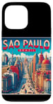 Coque pour iPhone 13 Pro Max Sao Paulo Souvenirs Brésil Voyage Vintage Retro City Skyline