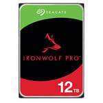 Seagate IronWolf, Pro 12 TB, Enterprise Internal NAS HDD – CMR 3.5 Inch, SATA 6 Gb/s, 7,200 RPM, 256 MB Cache for RAID NAS, Rescue Services - Frustration Free Packaging (ST12000NTZ01)