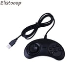 Le Noir Manette De Jeu Classique Filaire Usb, 6 Boutons, Pour Sega Genesis / Md Pc / 2 Y1301 / Mac Mega Drive, Contrôleur De Jeu, Collection Nouvelle