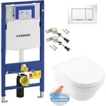 Pack wc Bati-support Geberit UP320 + Cuvette Villeroy & Boch Architectura + Abattant softclose + Plaque blanche (GebArchitectura