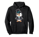 Cute Penguin With Top Hat And Monocle Pullover Hoodie