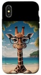 Coque pour iPhone X/XS Summer Smiles : Funny Giraffe Edition