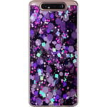 Samsung Galaxy A80 Genomskinligt Skal Lila Glitter