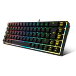 KROM Kalista - Clavier à Membrane Gaming RGB Rainbow, 62% Form Factor, Gaming Mode, N-19 Anti-ghosting, Windows | Mac, English Layout, Noir