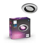 Philips Hue White & Color Ambiance Centura Round downlights 1 Pack, dimmable Ceiling Lights for Hue Lighting System with 16 Million Colours, Intelligent Light Control via Voice and app, Aluminium.