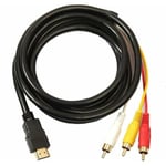 HDMI RCA 3-kabel HDMI till RCA-omvandlare adapterkabel envägsöverföringssändarkabel från HDMI 1,5 m RCA