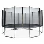 Trampoline rond Ø 490cm gris avec son filet de protection - Jupiter - Trampoline de jardin 490 cm 4m Qualité PRO. Normes EU. - Gris