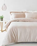 Riva Home Gaufré Waffle KS Duvet Set Blush, Coton, Erröten, King