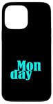 Coque pour iPhone 13 Pro Max Graphique de couleur turquoise Turquoise Monday