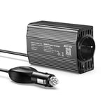 BESTEK Convertisseur 12V 220V 240V 300W Onduleur de Voiture Chargeur Allume-Cigare avec 1 AC Prise et 2 Ports USB 4,8A pour Pad Phone Tablette Voiture Camion et Plus-Métal Noir