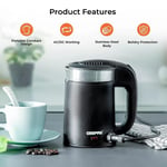 1100W Travel Electric Kettle Double Layer Car & Home Multiuse Kettle 0.5L Black