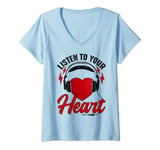 Womens Listen To Your Heart Song Shirt Roxette With Heart V-Neck T-Shirt