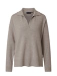 Lexington Clothing Peyton Boiled Merino Wool Knitted Polo Sweater Brun