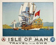 BATEAU ISLE of MAN Rf182 - POSTER HQ 50x70cm d'une AFFICHE VINTAGE