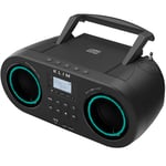 Lecteur CD Portable KLIM B5 Boombox, Radio FM avec Lecteur CD Bluetooth, USB, MP3, AUX, Modes d'éclairage, Batterie Rechargeable, Mode Veille Auto, Poste Radio CD Player avec égaliseur numérique