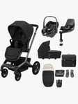 Maxi-Cosi Fame Pushchair, Carrycot and Accessories with Pebble 360 Pro Car Seat Base Bundle, Black