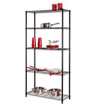 Honey-Can-Do 5 Tier Black 14x36x72 Inch 200lb, 91.44x35.56x182.88 cm