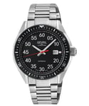 Gevril Mens Ascari Swiss Automatic Sellita SW200 Top ring in Black Forged Carbon, Stainless Steel Watch - Silver - One Size