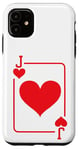 Coque pour iPhone 11 Jeu de cartes Jack of Hearts - Costume d'Halloween - Rouge