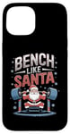 Coque pour iPhone 15 Salle de sport Bench Like Santa Christmas